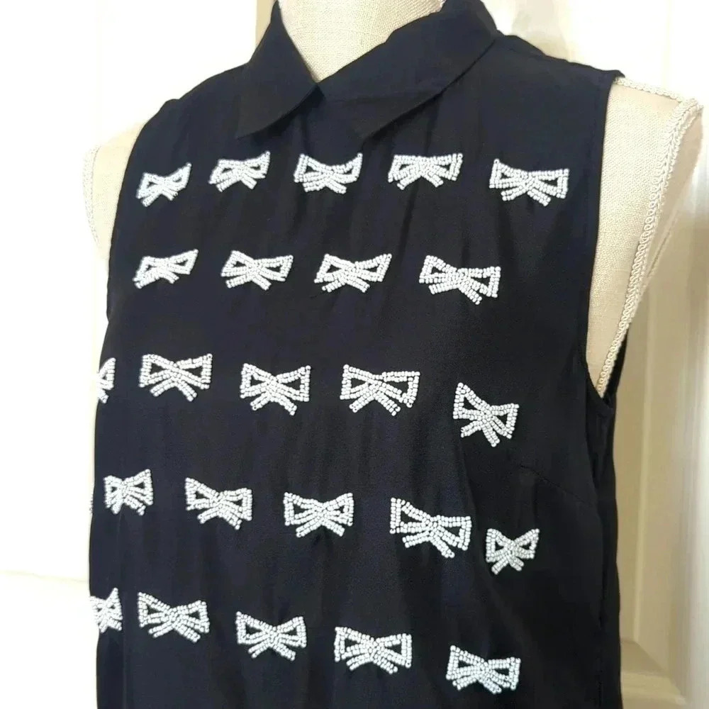 Draper James Silk Bow Beaded Top - Picture 3 of 6